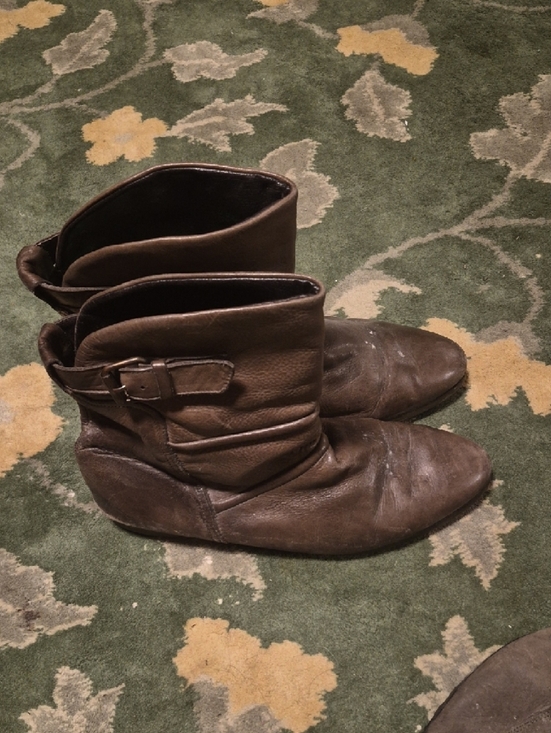 Kenneth Cole Brown Leather Ankle Boots with Buckle Detail main image 8